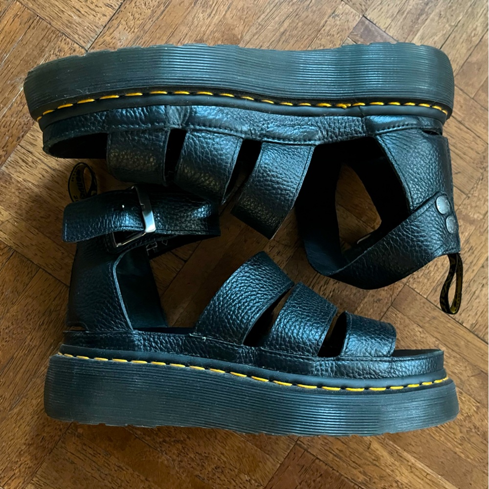 Doc Martens Black Strappy Platform Sandals
